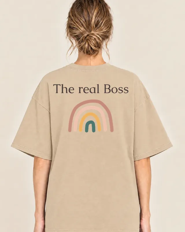 Tee with her own design, The real Boss