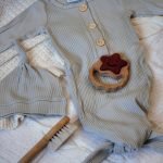 Σετ βρεφικό φορμάκι με σκουφάκι mint (15003)