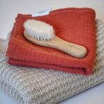 Βρεφική μουσελίνα κεραμμυδί (17006)